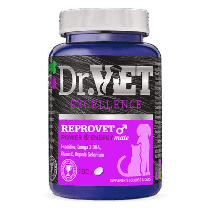DR. VET - REPROVET - MALE (COMPLEMENTARY FEED FOR DOGS AND CATS WITH OMEGA-3 FATTY ACIDS FOR IMPROVEMENT OF THE REPRODUCTION OF MALE DOGS AND CATS)